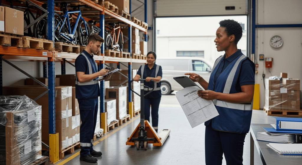 Raktári csoportvezető betanítási jelenet, állás tószegen csapatban