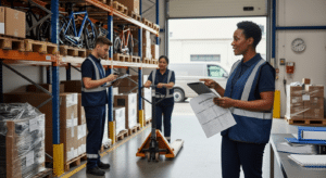 Raktári csoportvezető betanítási jelenet, állás tószegen csapatban