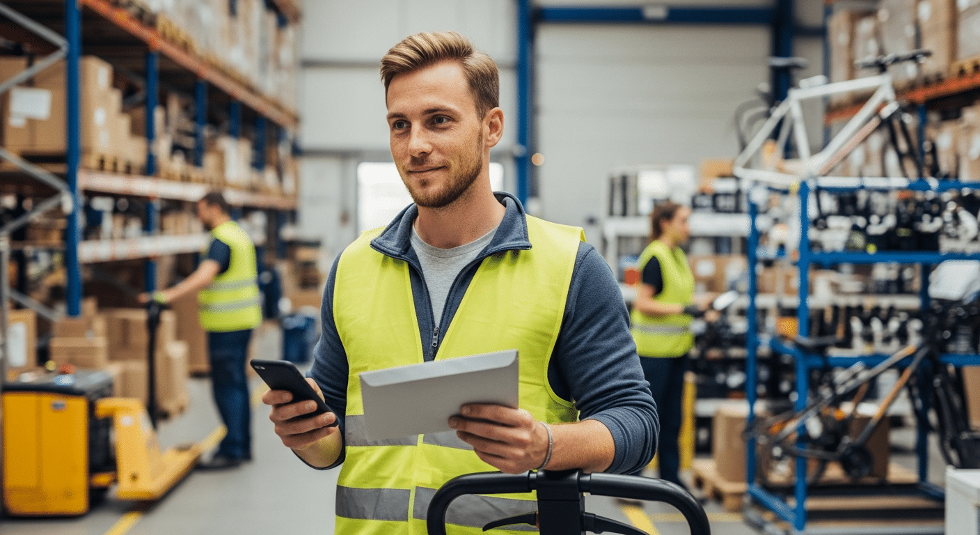 Raktárkezelő mosolyog borítékkal, havi bónusz fizetés ígéretével